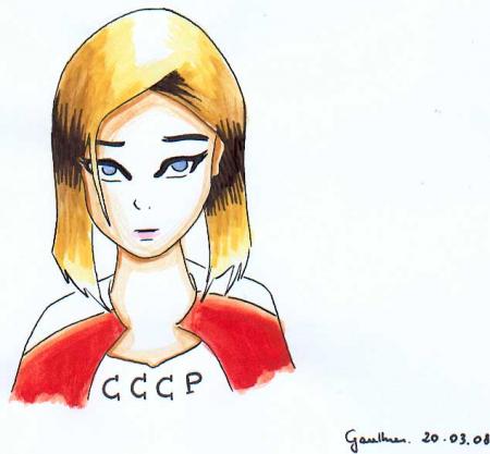 Dessin d'un visage  l'aquarelle